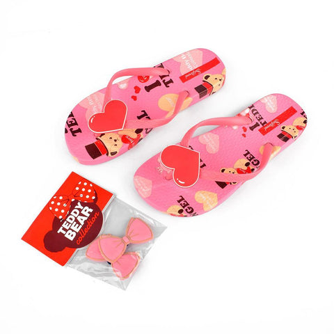 WOMEN'S TEDDY BEAR COLLECTION I LOVE TEDDY FLIP FLOP