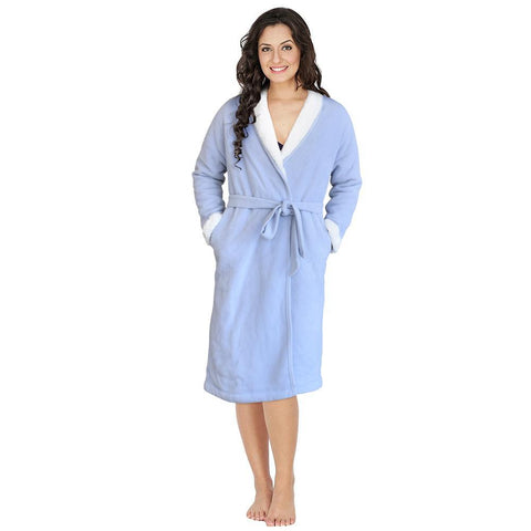 QUEEN'D MICRO POLAR FLEECE SHERPA LINED LOUNGE PENNY GOWN