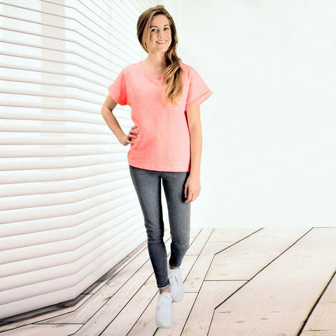 DMS WOMEN'S OVERSIZED BOYFRIEND TERRY TEE SHIRT