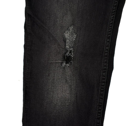 DCM DISTRESSED STYLE WITH OPEN RAW HEM SKIN FIT DENIM