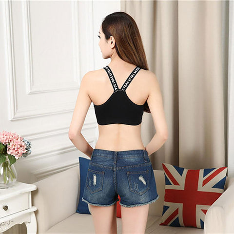 PEACE LOVE PUSH UP PADDED YOGA WORKOUT SPORTS BRA