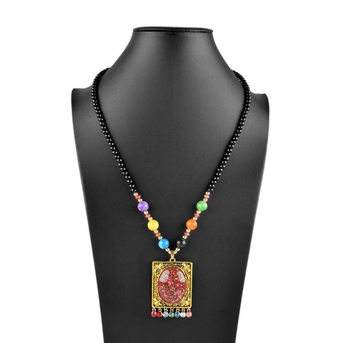FRANCA LONG SWEATER CHAIN RHINESTONE PENDANT NECKLACE