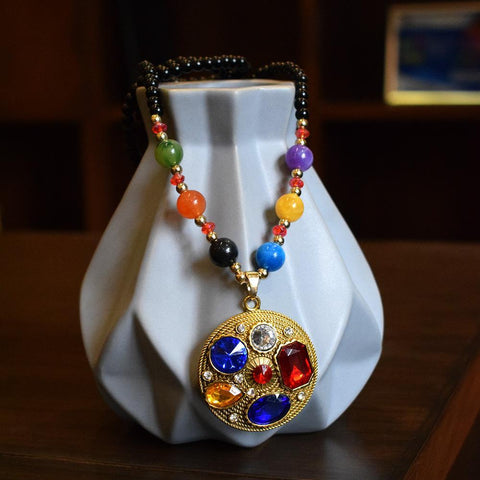 PUNING LONG SWEATER CHAIN RHINESTONE PENDANT NECKLACE