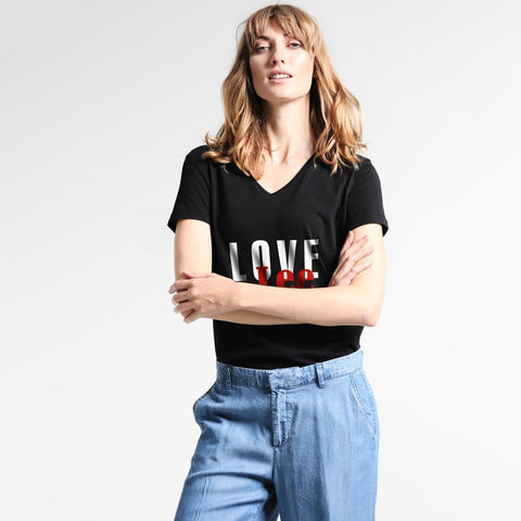 BYD LOVE LEE V NECK TEE SHIRT