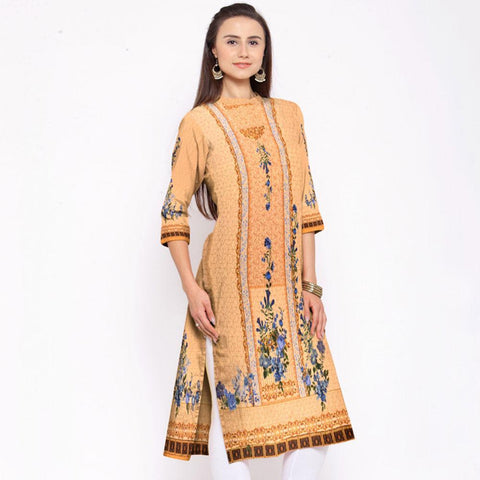 DIGITAL PRINTED BASSATINE UNSTITCHED LAWN KURTI
