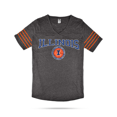 SDNL ILLINOIS FITTING WOMEN'S SHORT SLEEVE V-NECK TEE SHIRT