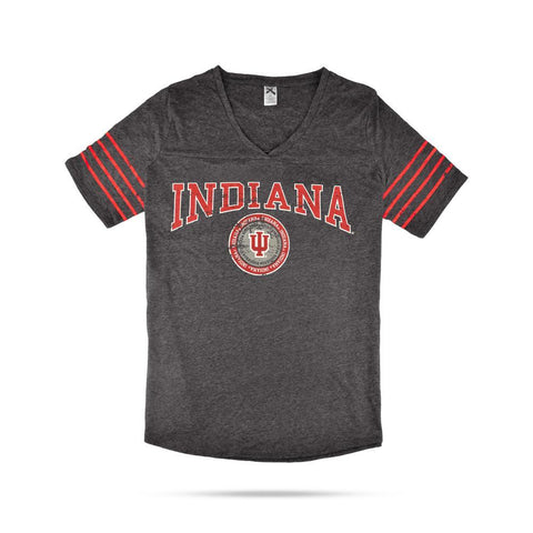 SDNL INDIANA HOOSIERS WOMEN'S SHORT SLEEVE V-NECK TEE SHIRT
