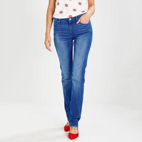 H.I.S COLETTA MEDIUM BLUE WASH HIGH RISE STRAIGHT LEG DENIM