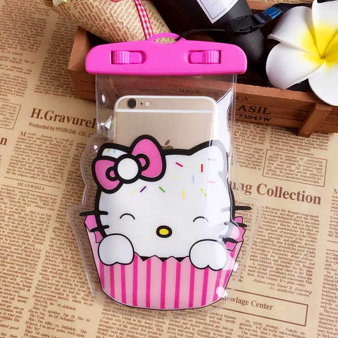 PVC TRANSPARENT PRINTED WATERPROOF MOBILE POUCH