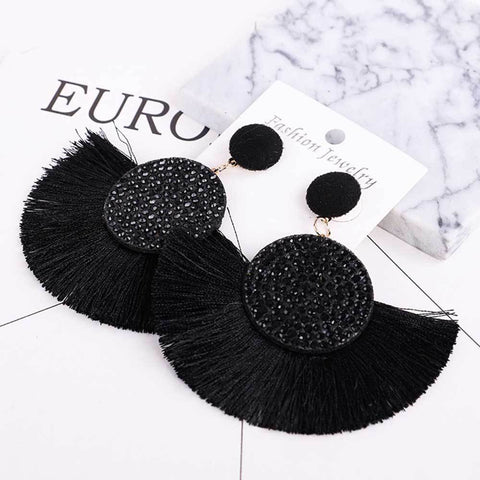 WOMEN'S ACETATE DISC DROP EARRINGS