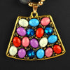 CONTAGEU LONG SWEATER CHAIN RHINESTONE PENDANT NECKLACE