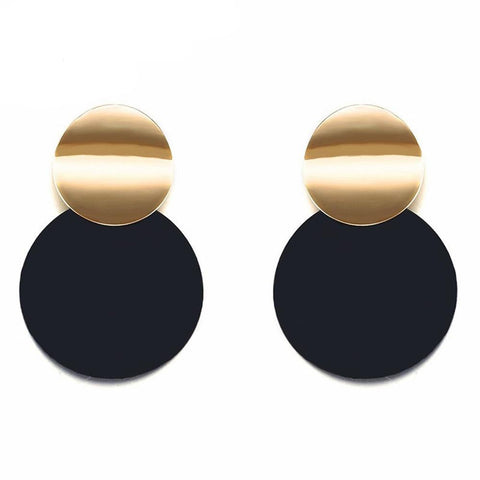 WOMEN'S DISC DROP ROUND EXAGGERATED EARRINGS
