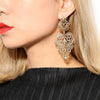 NEW BOHEMIA VINTAGE HOLLOW LEAVES EXAGGERATED EARRINGS