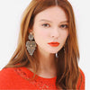 NEW BOHEMIA VINTAGE HOLLOW LEAVES EXAGGERATED EARRINGS
